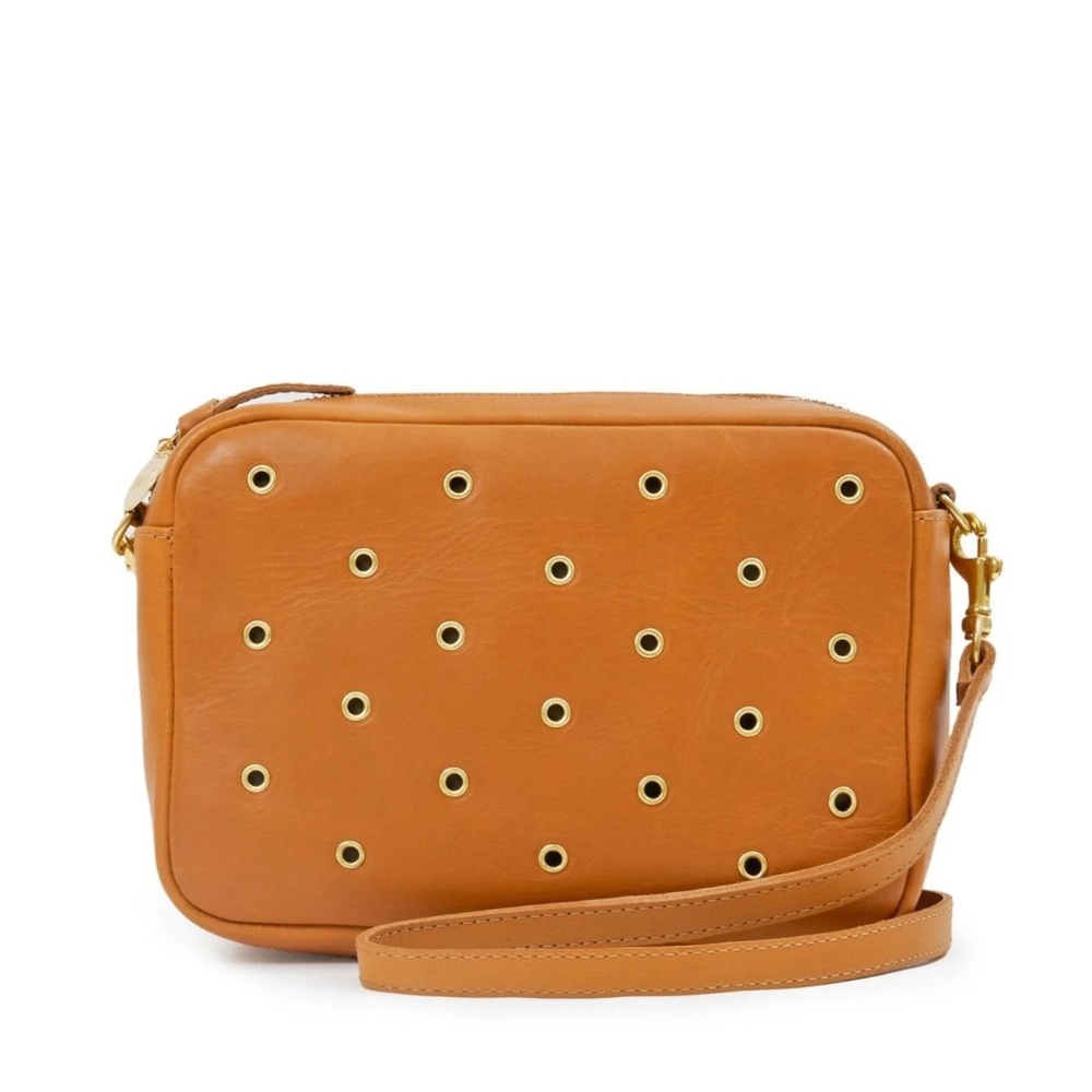 Clare V.  -- Leather Grommet Crossbody Bag